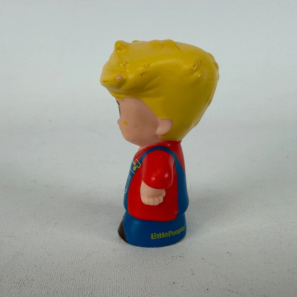 Fisher-Price Little People Farmer Eddie Figure Blonde Hair Overalls Y3677 2012